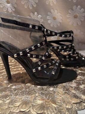 BCBGeneration Black Studded Strappy High Heels
